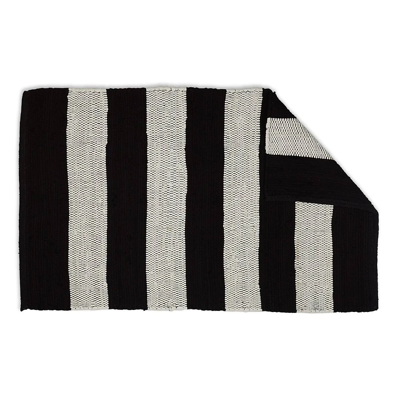 DII® Black & White Stripe Rag Rug, 2ft. x 3ft.