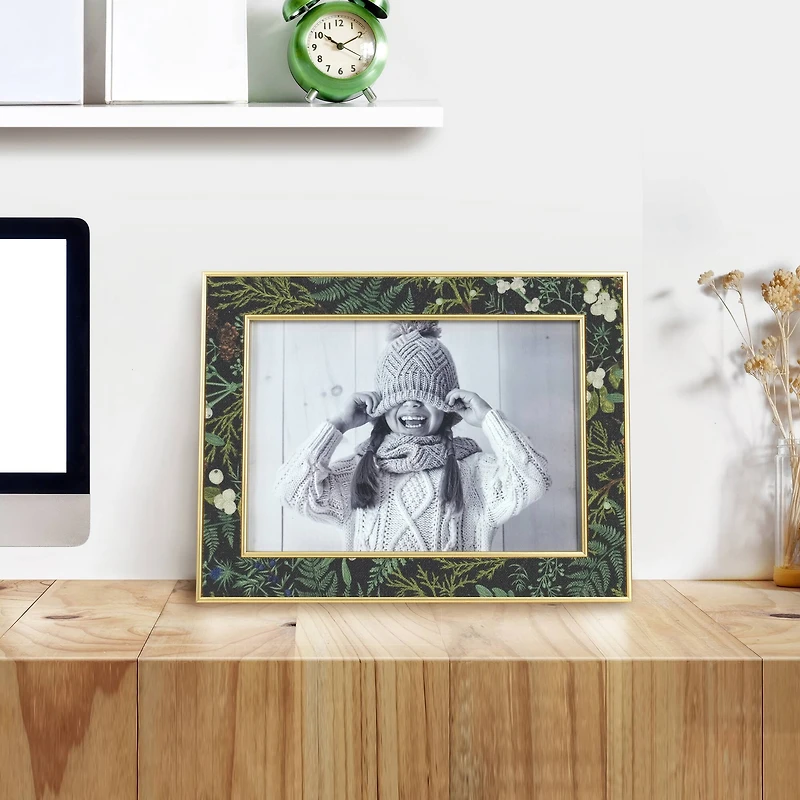 5" x 7" Holiday Pattern with Gold Edges Plastic Frame by Studio Décor