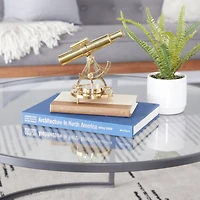 Brass Coastal Telescope Compass, 8" x 8" x 8"