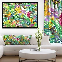 Designart - Tropical Leaves and Flowers