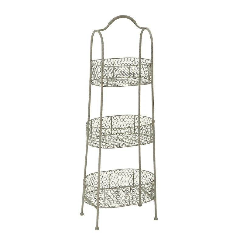 White Iron Farmhouse 3 Tier Tray Stand