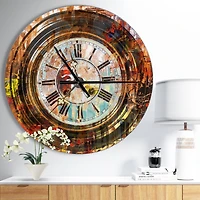 Designart 'People And Time Acrylic Painting Industrial Wall Clock