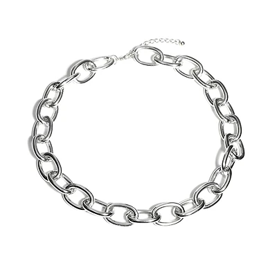 20" Rhodium-Colored Chunky Chain Necklace by Bead Landing™