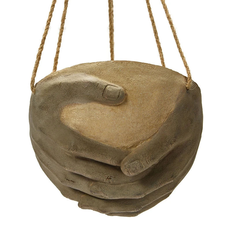 Hanging Hands Cement Planter with Jute Hanger