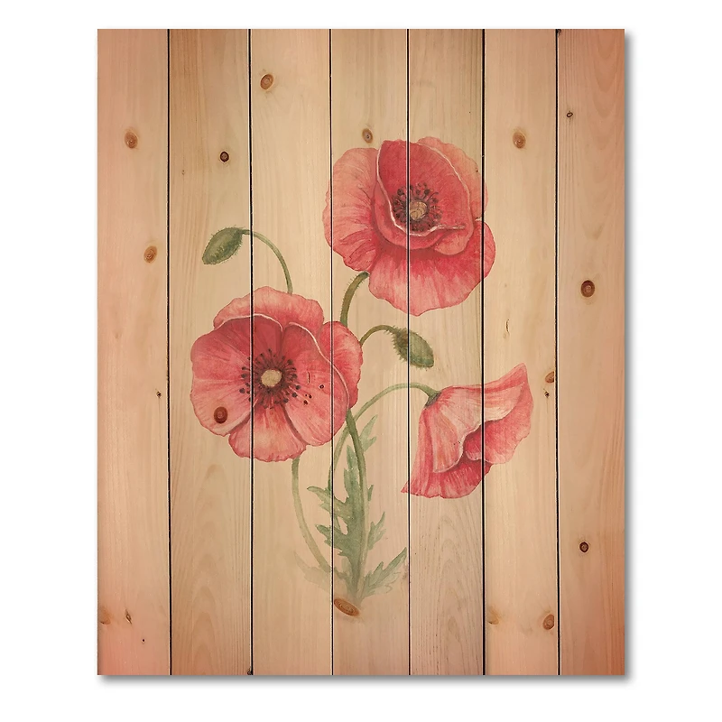 Designart - Retro Poppy Flowers