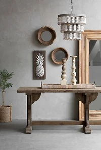 Hello Honey® 20.5" Antique White 3-Tier Wood Bead Chandelier