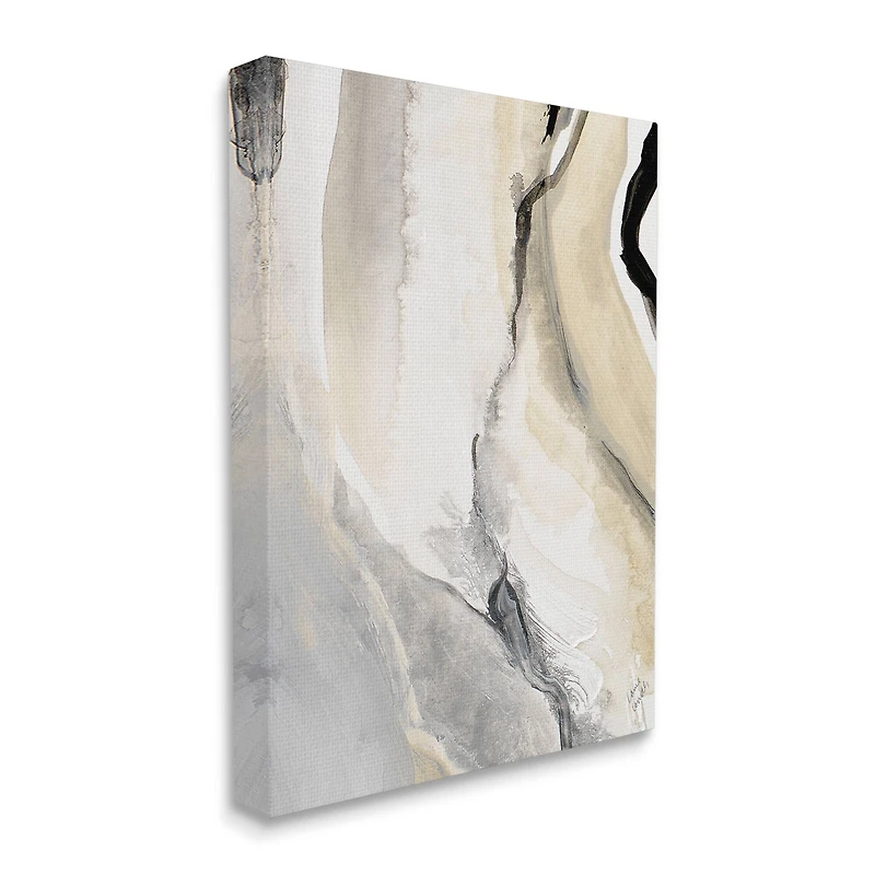 Stupell Industries Abstract Paint Strokes Fluid Beige Movement Canvas Wall Art