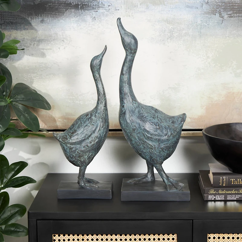 Blue Bird Sculpture Set