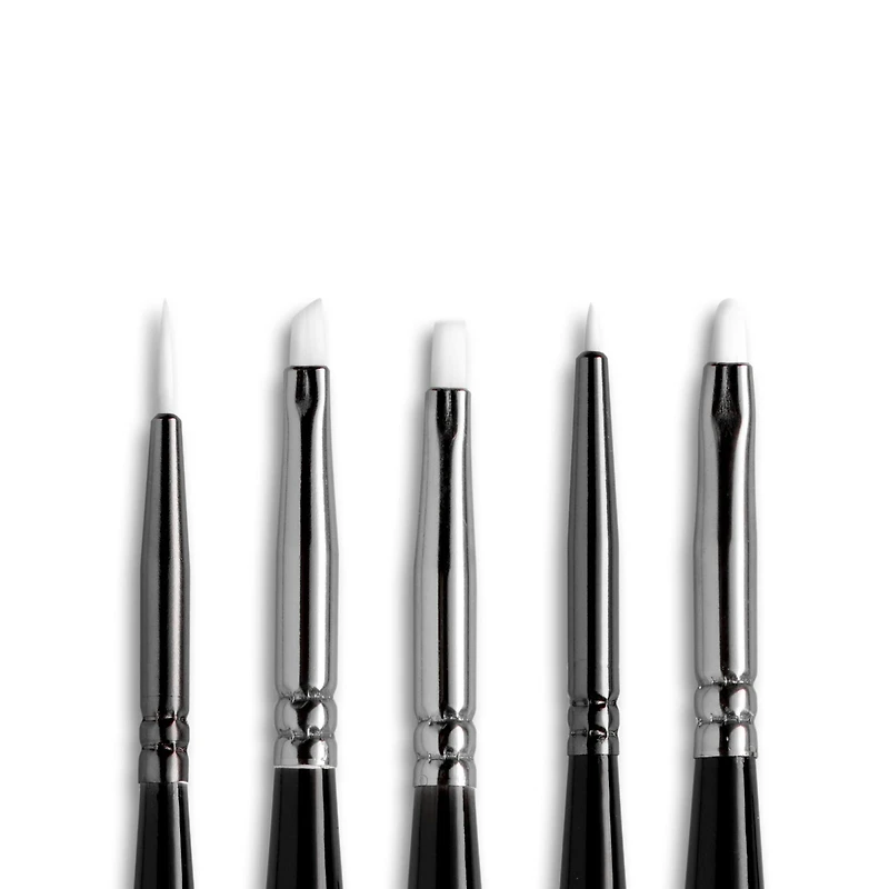 Angelus® White Synthetic Acrylic Micro Detail 5 Piece Brush Set