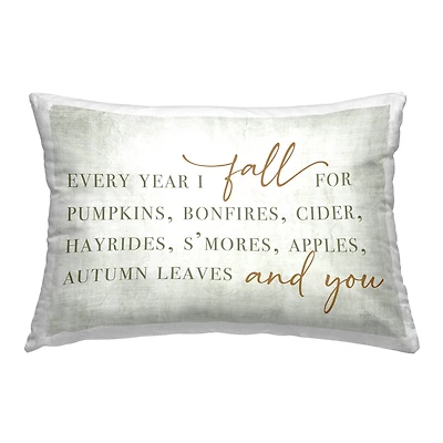 Stupell Industries Every Year Fall Phrase Decorative Printed Throw Pillow