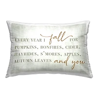 Stupell Industries Every Year Fall Phrase Decorative Printed Throw Pillow