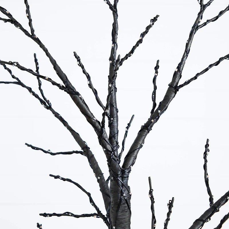 6ft. Pre-Lit Artificial Halloween Twig Tree with 480 Orange & Purple LED Lights