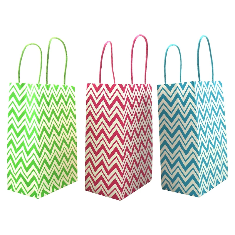 5.25" x 8.5" Bright Chevron Bag Value Pack By Celebrate It™