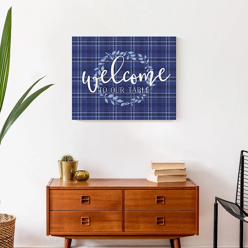 Welcome To Our Table Canvas Wall Art