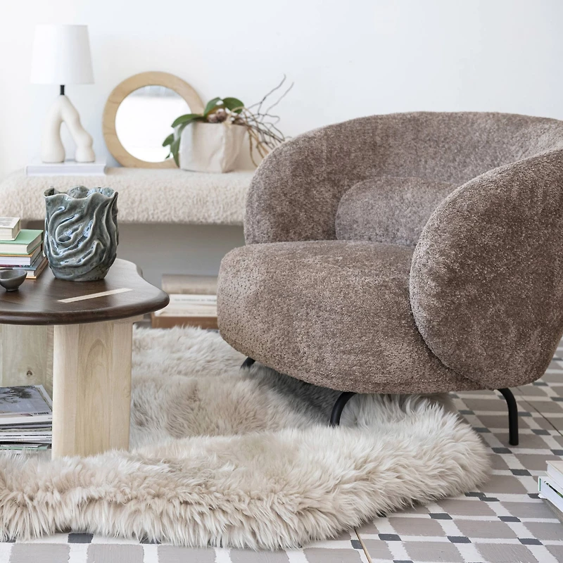 Hello Honey® 14" Natural Brown Round Sandstone Wall Mirror