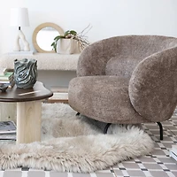 Hello Honey® 14" Natural Brown Round Sandstone Wall Mirror