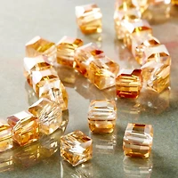 Gold Champagne Glass Cube Beads, 8mm by Bead Landing™