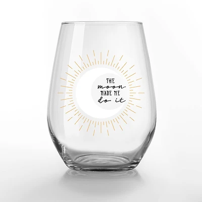 The Moon Made Me Do It 15oz. Printed Stemless Wine Glass