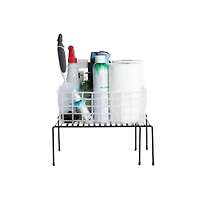 Mind Reader Black Multi-Purpose Expandable Kitchen Counter & Cabinet Shelf Storage