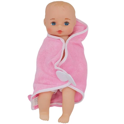 Goldberger Baby's First® Bathtime with Softina™ 11" Baby Doll with Pink Bath Blanket