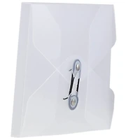 JAM Paper Clear 5.25" x 6.75" Button & String Plastic Portfolio