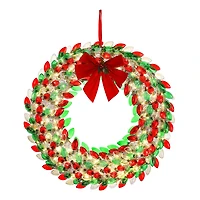 Mr. Christmas 30" Red & Green LED Retro C9 Bulb Wreath