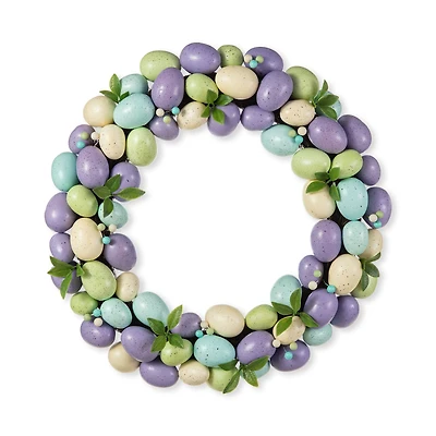 Glitzhome® 18" Easter Purple Hue Eggs Wreath