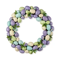 Glitzhome® 18" Easter Purple Hue Eggs Wreath