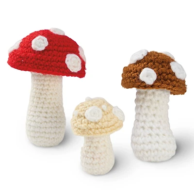 Intermediate Mushrooms Amigurumi Crochet Kit by Loops & Threads®