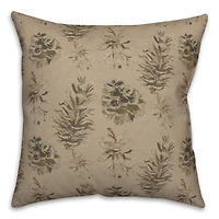 Pinecones on Brown Square Throw Pillow