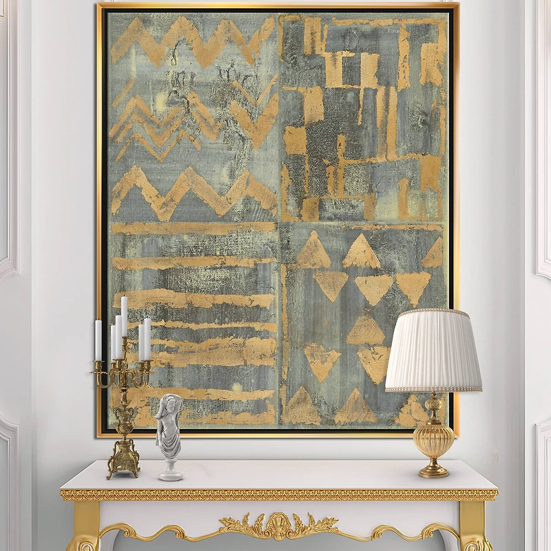 Designart - Gold Geometric Tapestry III