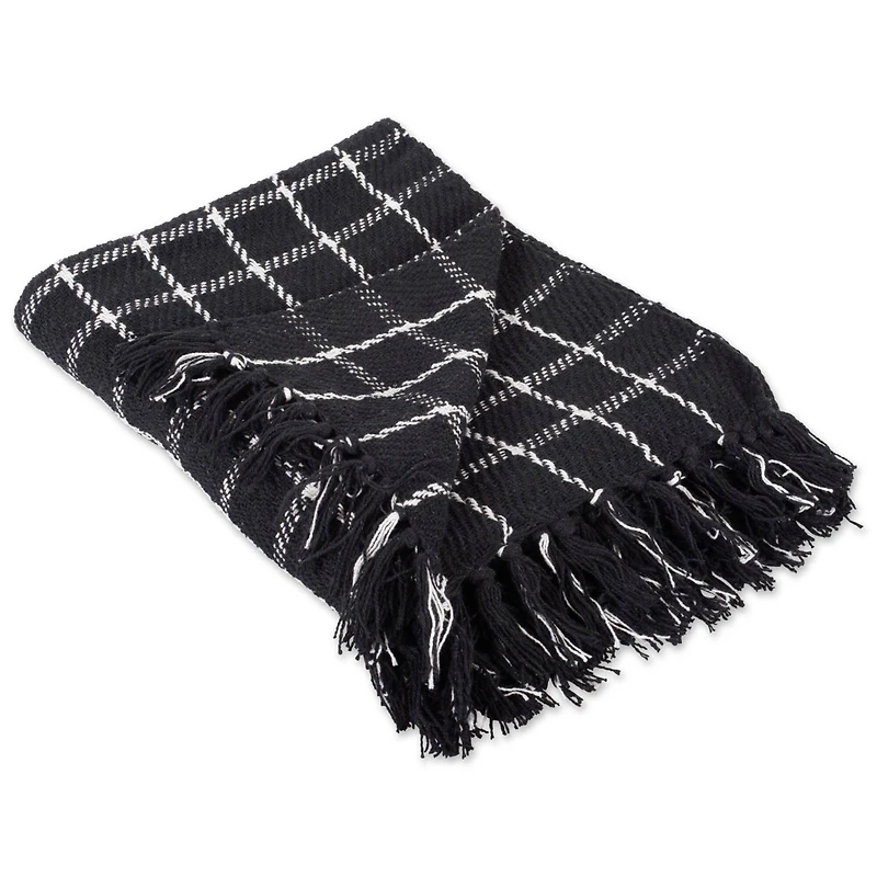 DII® Black Checked Plaid Throw