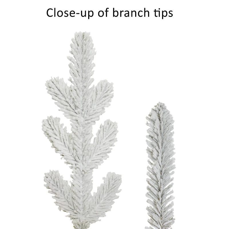 6.5ft. Pre-lit Slim Flocked Artificial Utah Fir Christmas Tree, Clear Lights