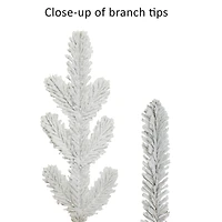 6.5ft. Pre-lit Slim Flocked Artificial Utah Fir Christmas Tree, Clear Lights