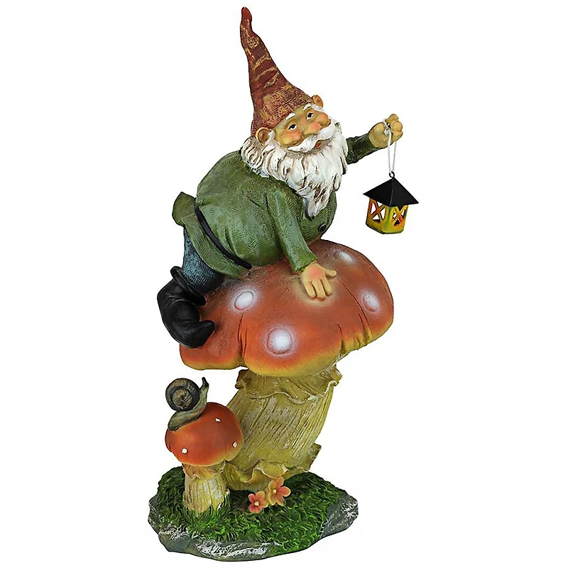 Design Toscano 14" Tesla with the Lamp Garden Gnome Statue