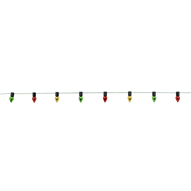 Mini Green, Red & Gold Bulb Garland Decoration by Ashland®