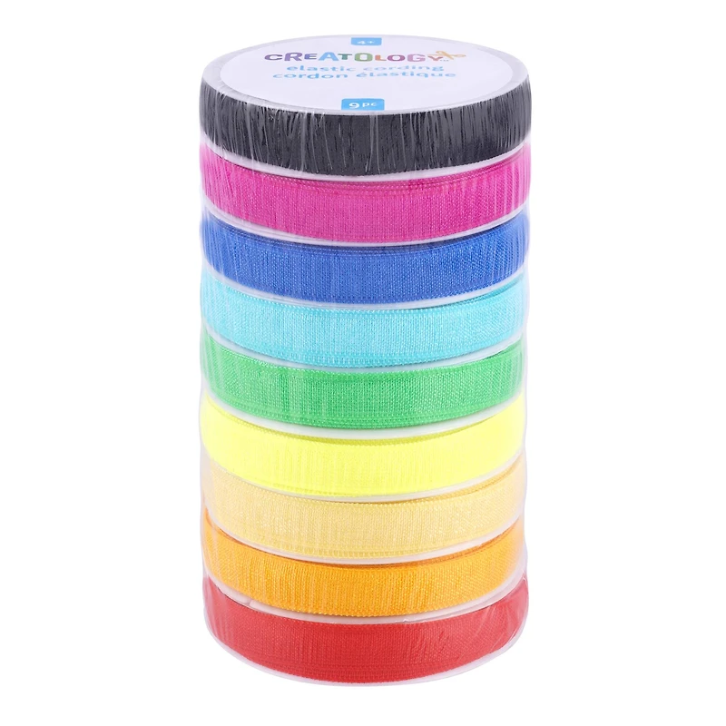 10mm Rainbow Mix Elastic Cording, 9ct. by Creatology™