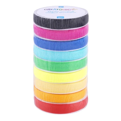 10mm Rainbow Mix Elastic Cording, 9ct. by Creatology™