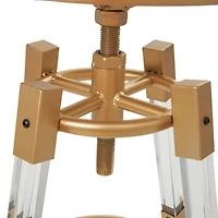27" Gold Acrylic Bar Stool with Clear Acrylic Accents