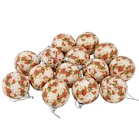 14ct. Snowman Decoupage Christmas Plastic Ball Ornaments