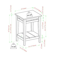 Walker Edison 18" Gray Wash Farmhouse Trim Side Table