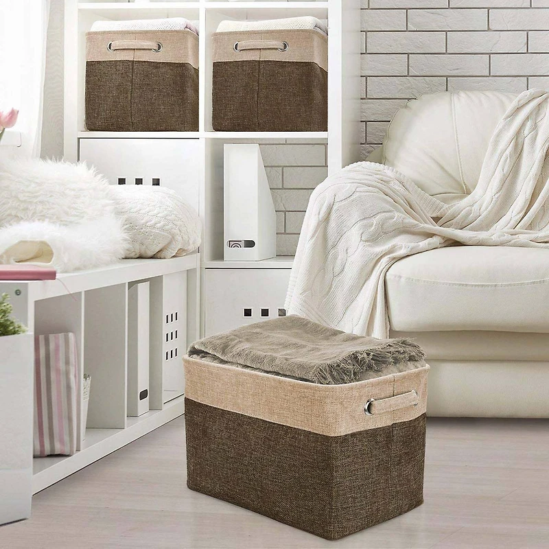 Sorbus 11" Brown Twill Storage Baskets, 3ct.