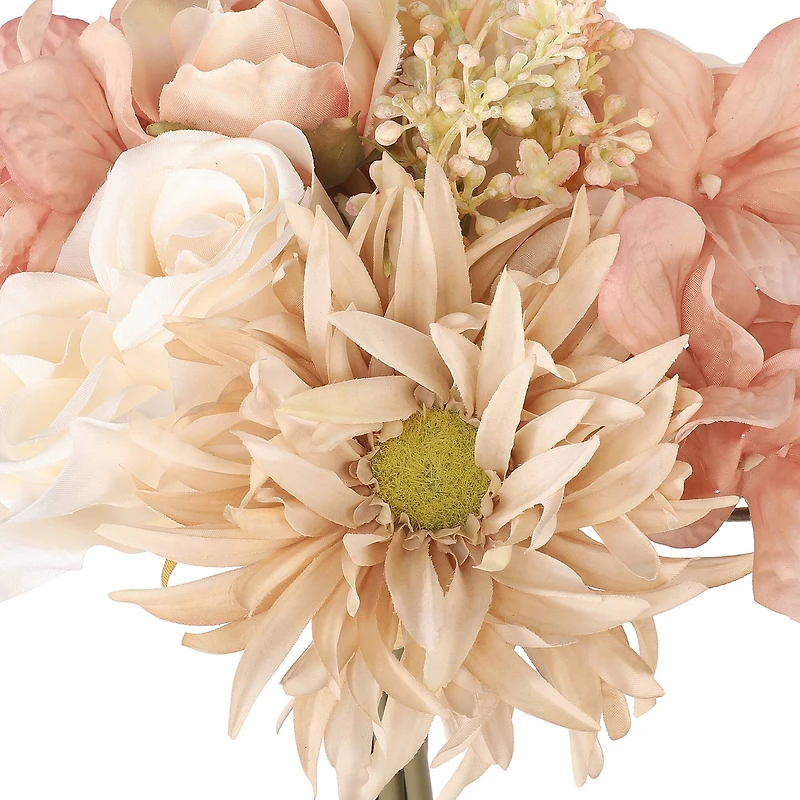 11" Pink & Cream Rose & Hydrangea Bouquet by Ashland®