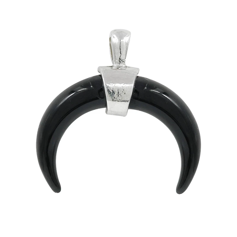 Black Curved Horn Pendant by Bead Landing™
