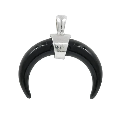 Black Curved Horn Pendant by Bead Landing™