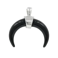 Black Curved Horn Pendant by Bead Landing™