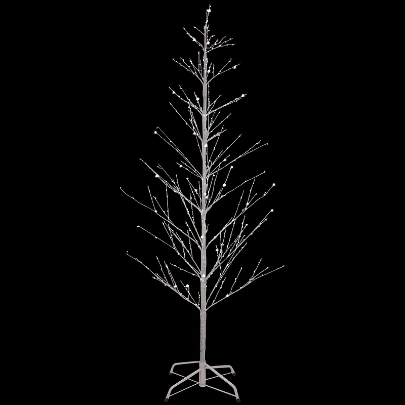 6ft. Pre-Lit White Birch Twig Artificial Tree, Pure White LED Lights