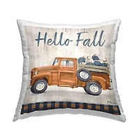 Stupell Industries Hello Fall Pumpkin Truckload Throw Pillow