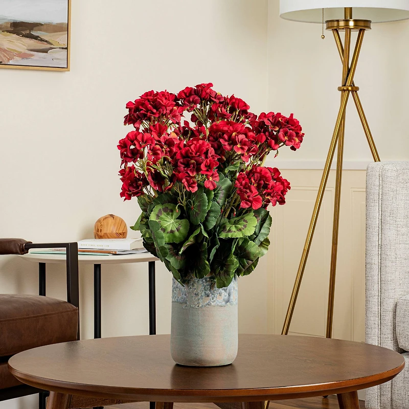 20" Artificial Red Geranium Bush, 4ct.