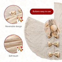 Glitzhome® 48"D Reversible Faux Fox Fur Christmas Tree Skirt